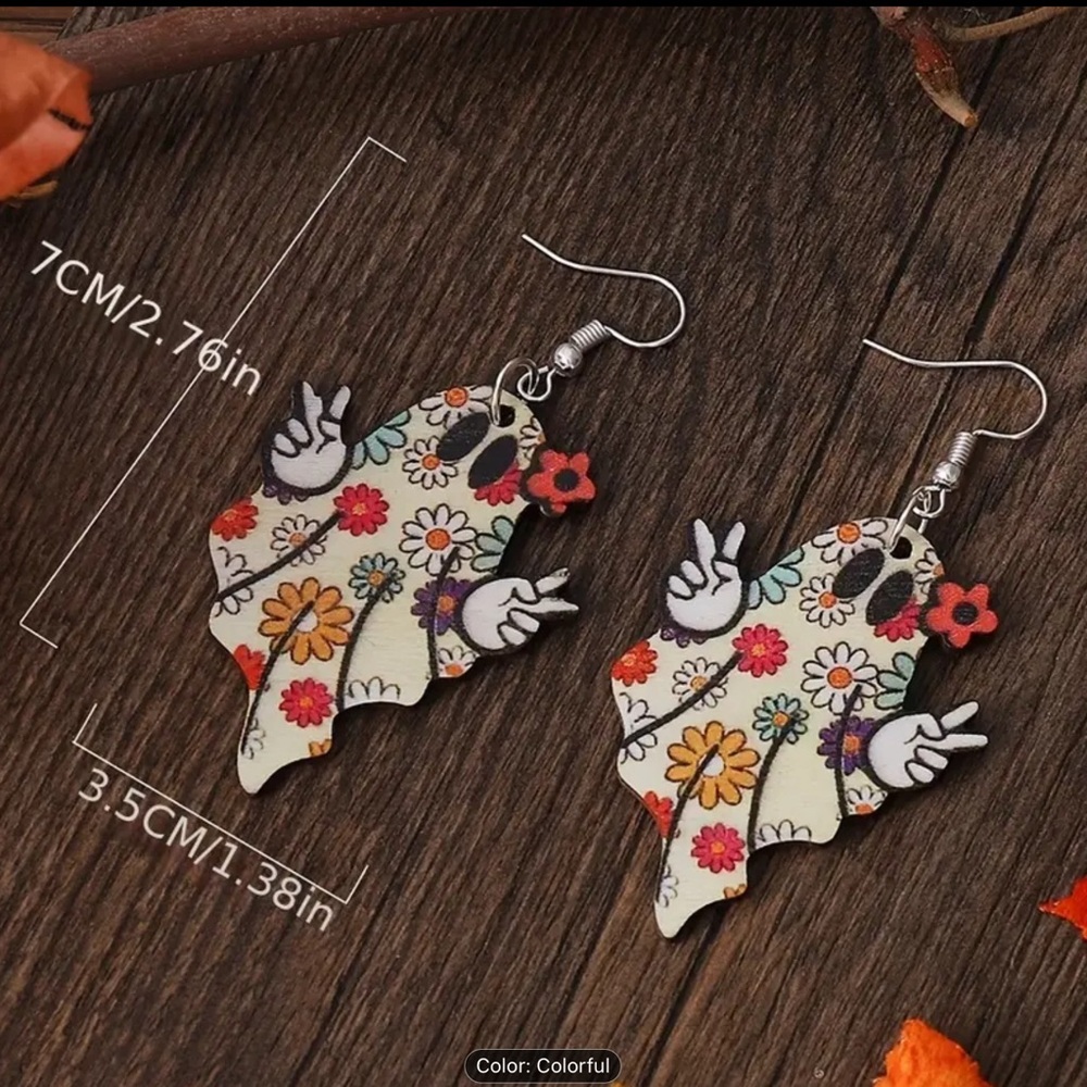 Halloween Witch Hat Ghost Potion Pumpkin Acrylic Drop Dangle Earrings